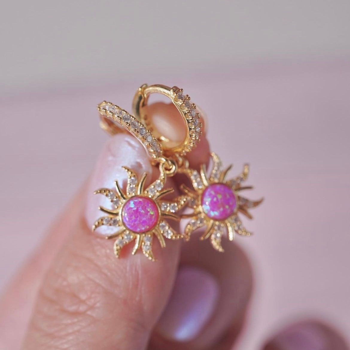 Rapunzel Opal Sun Earrings